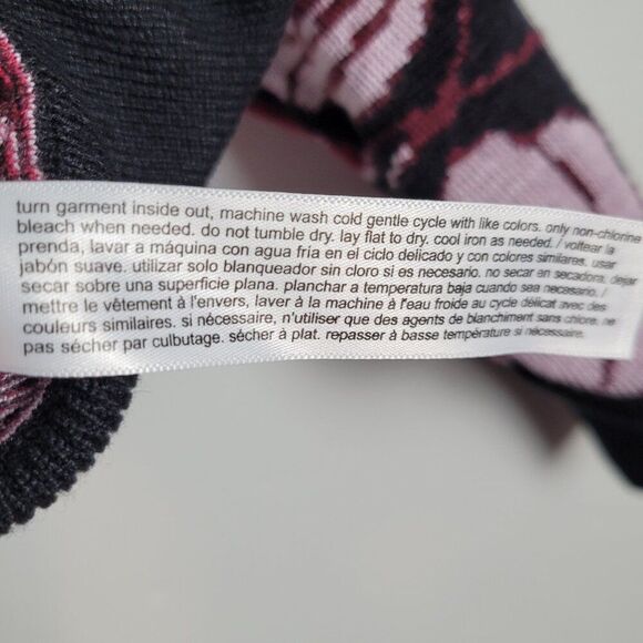 Eloquii Floral Sweater Mock Neck Stretch Knit Black Red Mauve Purple Size 22/24 - Picture 10 of 11